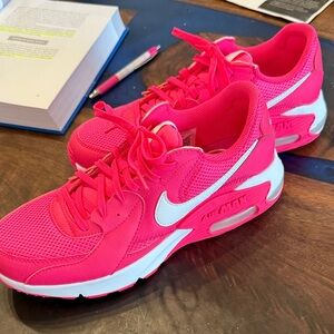 Nike Women's Bright Pink and White Athletic Shoes